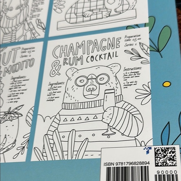 Drinking Animals Coloring Book for Adult Relaxation Recipes Included NWT - Picture 3 of 13